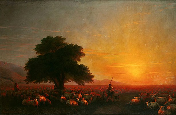 Image -- Ivan Aivazovsky: A Herd of Sheep (1857).