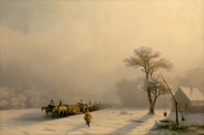 Image -- Ivan Aivazovsky: Winter Landscape in Ukraine.