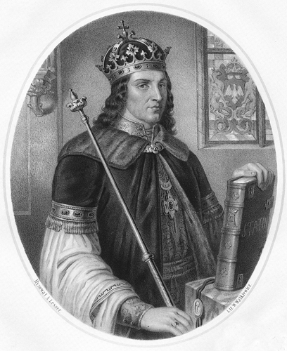 Image -- King Alexander Jagiellończyk (engraving by Julian Bartoszewicz).