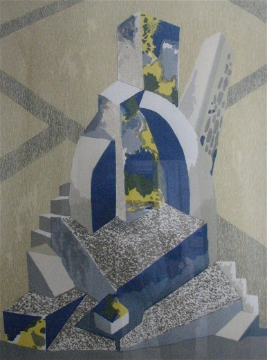 Image -- Mykhailo Andriienko-Nechytailo: Composition with Stairs (1920).