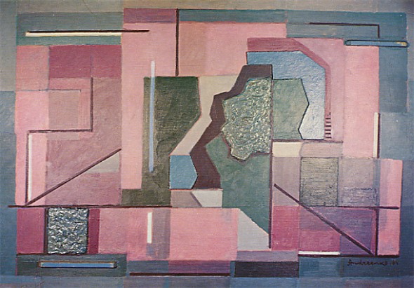 Image -- Mykhailo Andriienko-Nechytailo: Pink Planes (1964).