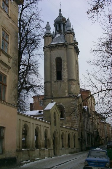Image -- The tower of the Armenian Cathedral in Lviv.