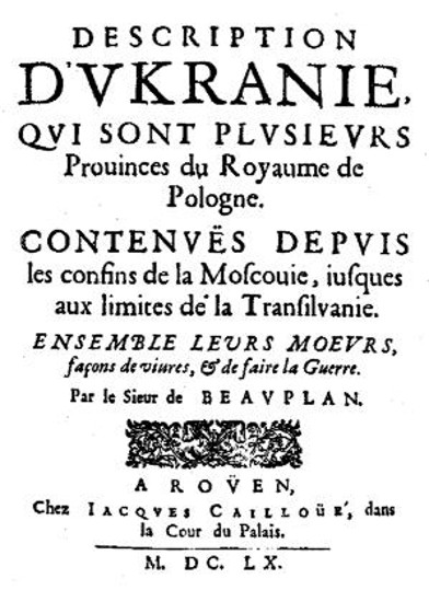 Image -- Title page of the 1660 edition of Beauplan's Description D'Ukranie.