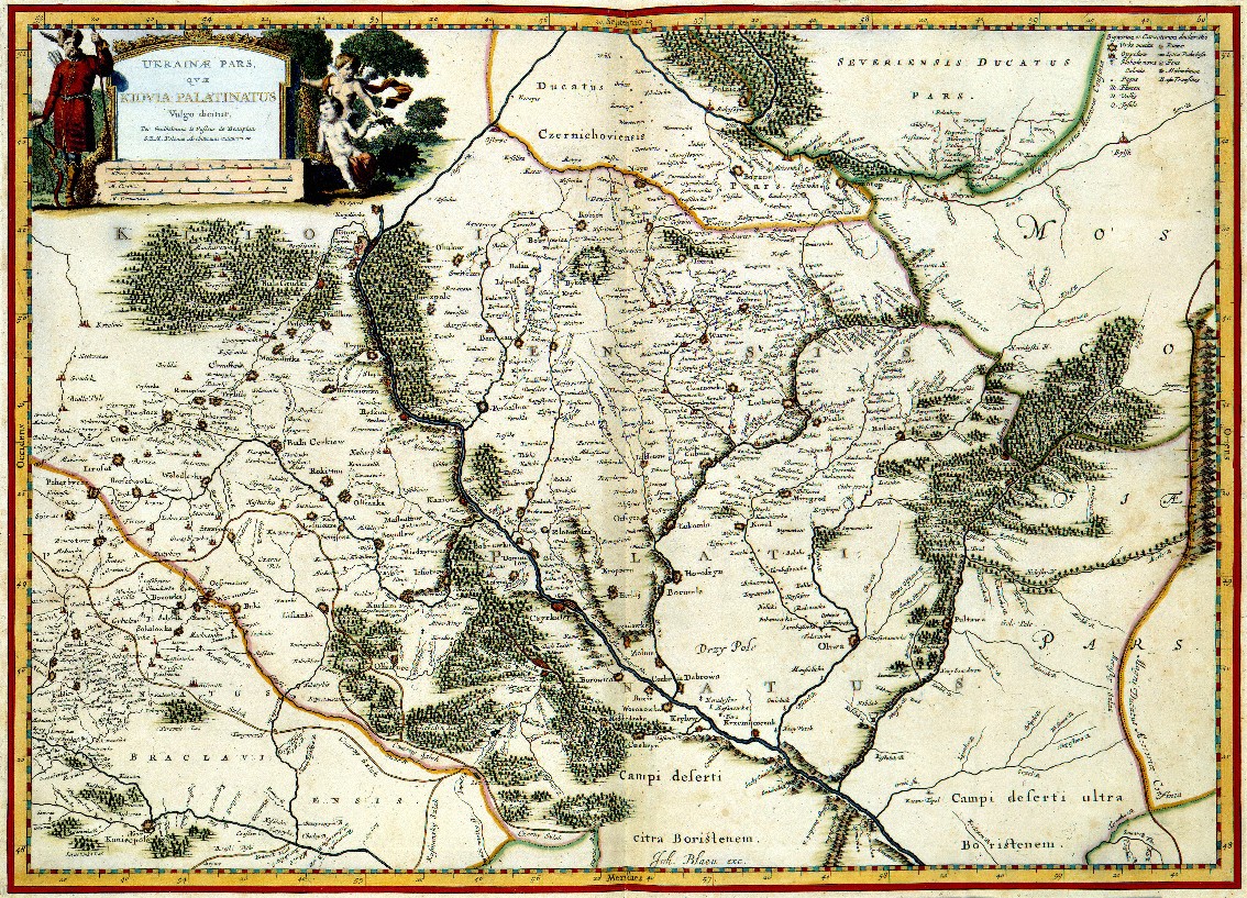 Image -- Beauplan's map of the Kyiv voivodeship.