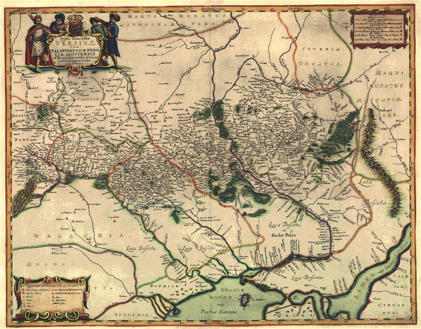 Image -- Beauplans map of the Podilia and Kyiv voivodeships (1647).