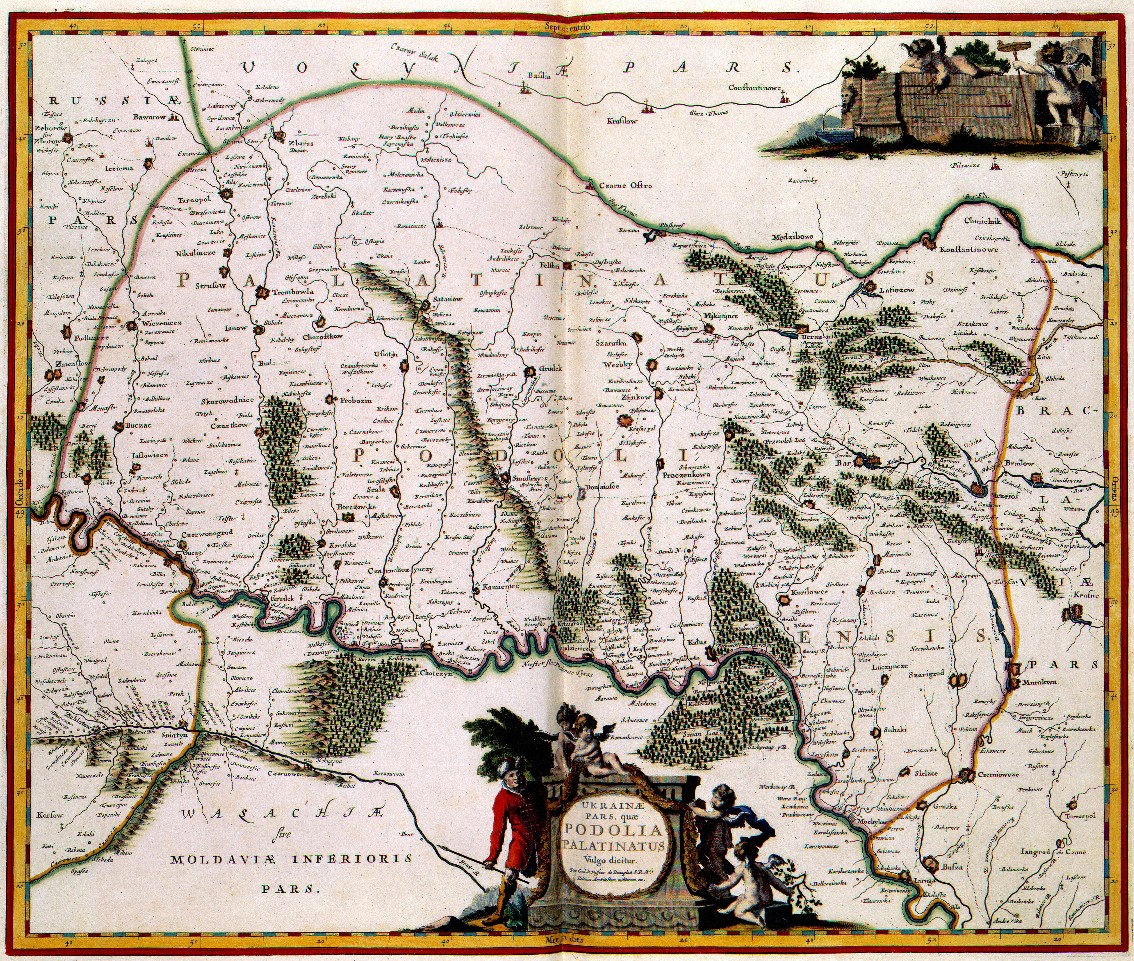 Image -- Beauplan's map of the Podilia voivodeship.