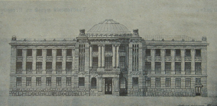 Image -- Oleksii Beketov: plan of the Kharkiv Medical Society building.