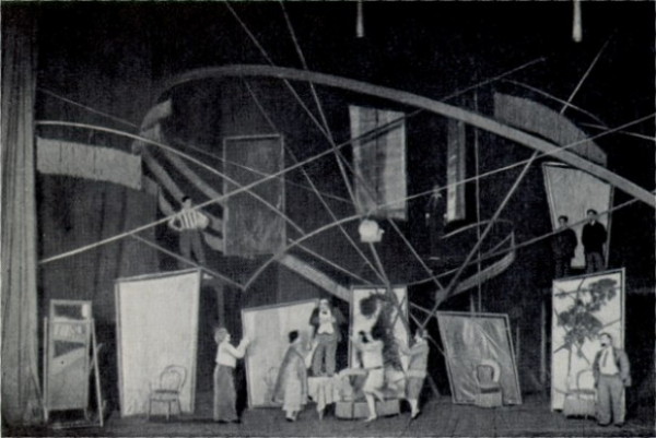 Image -- A scene from Les Kurbas production of Mykola Kulishs Myna Mazailo in the Berezil theater (1929).