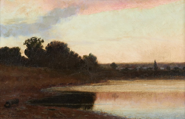 Image -- Yuliian Bershadsky: At a Lake (1892).