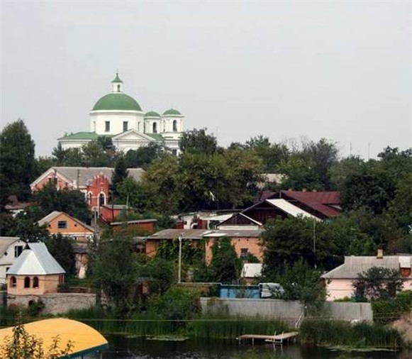 Image -- Bila Tserkva: City view with the Church of Saint John the Baptist on Zamkova Hill.