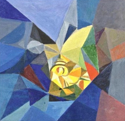 Image -- Oleksander Bohomazov: Abstract Composition (1915).
