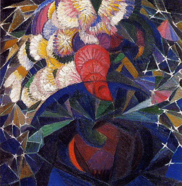 Image -- Oleksander Bohomazov: A Bouquet of Flowers (1914-15).