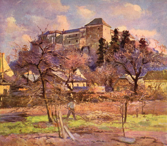 Image -- Yosyp Bokshai: Uzhhorod Castle (1947).