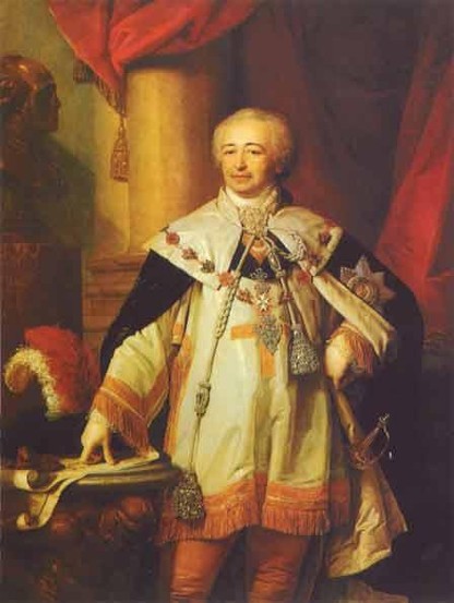 Image -- Volodymyr Borovykovsky: Portrait of Prince Kurakin (1799).