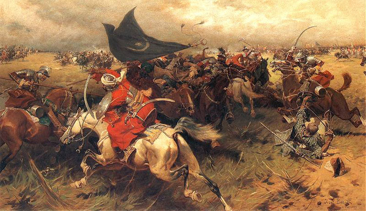 Image -- Jozef Brandt: Struggle for the Turkish Banner (Battle of Cecora).