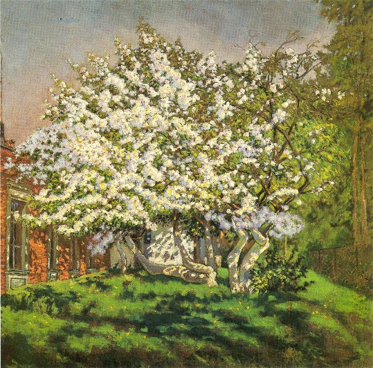 Image -- Mykola Burachek: Apple Tree in Bloom (1938).