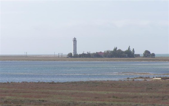 Image -- The Byriuchyi Island lighthouse.