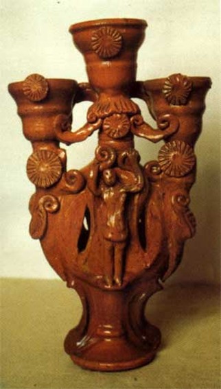 Image -- A ceramic candelabra by Ostap Nochovnyk.