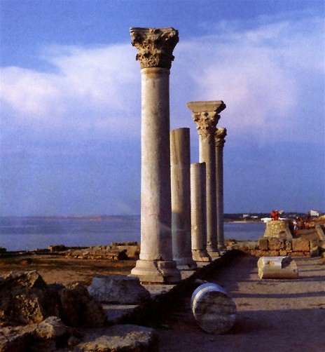 Image -- The ruins of the basilica in Chersonese Taurica near Sevastopol in the Crimea.