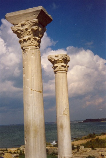 Image -- The columns of the basilica in Chersonese Taurica near Sevastopol in the Crimea.