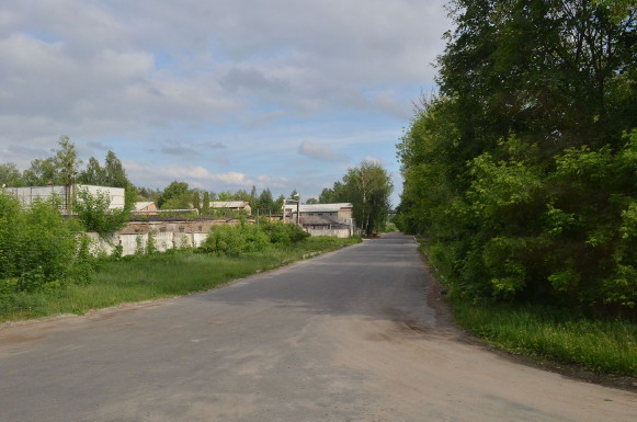 Image -- A deserted street in Chornobyl, Kyiv oblast.