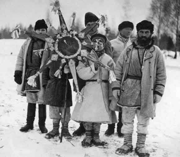 Image -- Christmas carolers in Podilia (1930s).