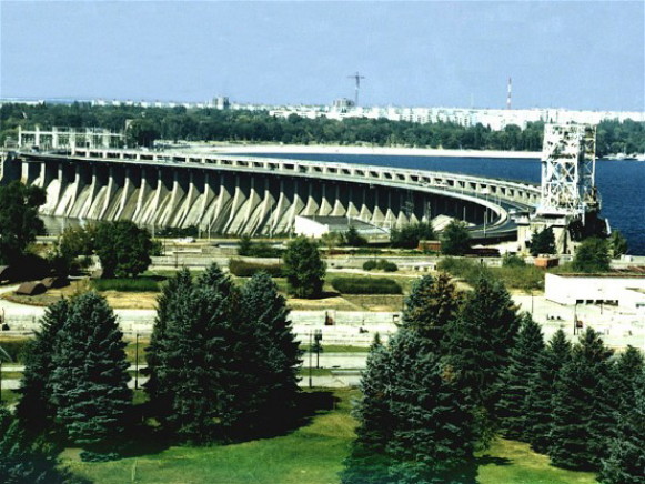 Image -- Dnipro Hydroelectric Station near Zaporizhia.