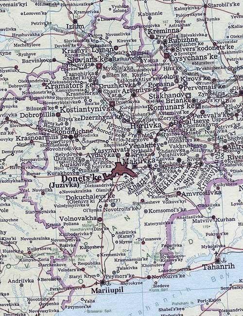 Image -- Map of Donetsk oblast.