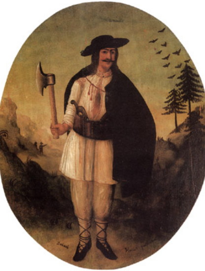 Image -- A folk painting of Oleksa Dovbush.