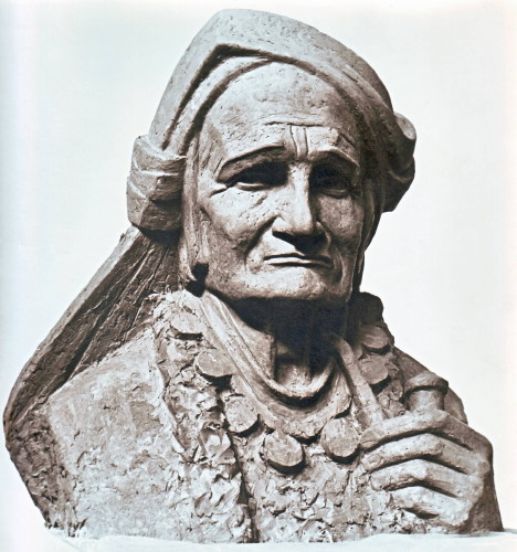 Image -- Yevhen Dzyndra: Old Hutsul Woman.