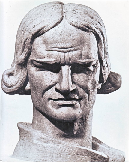 Image -- Yevhen Dzyndra: a sculpture of Vasyl Yeroshenko.