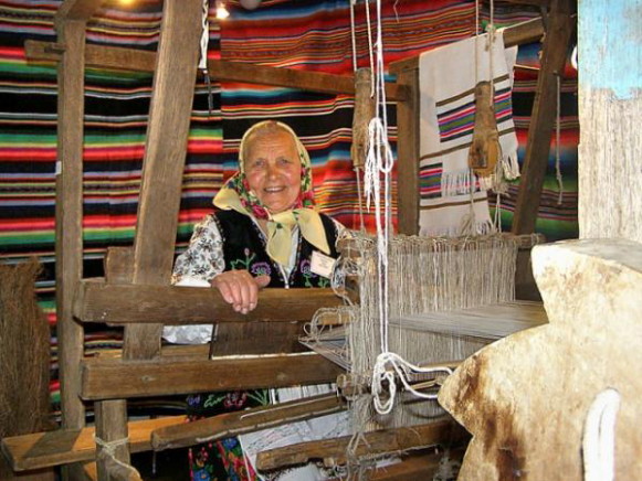 Image -- A folk weaving loom.
