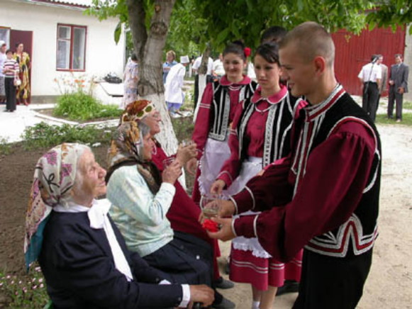 Image -- Gagauzy in Ukraine in their national dress.