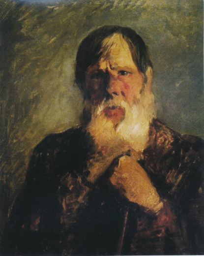 Image -- Mykola Ge: Old Ukrainian Peasant (1880s).