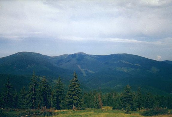 Image -- The Bratkivska Peak in the Gorgany Mountains (Carpathians).