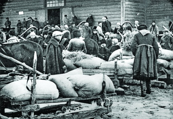 Image -- Grain requisition in the Baryshivka district, Kyiv region (1930).