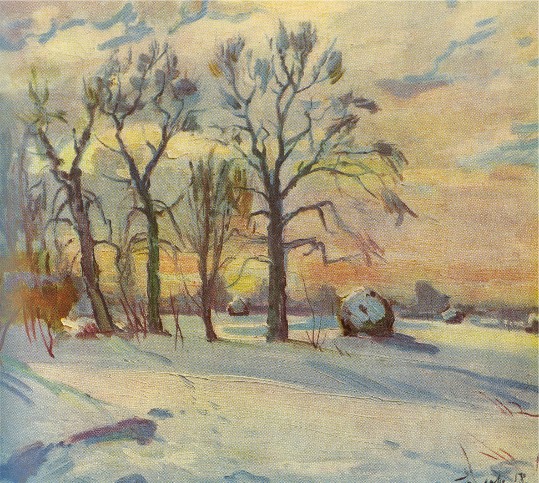 Image -- Mykola Hlushchenko: Winter Morning (1958).