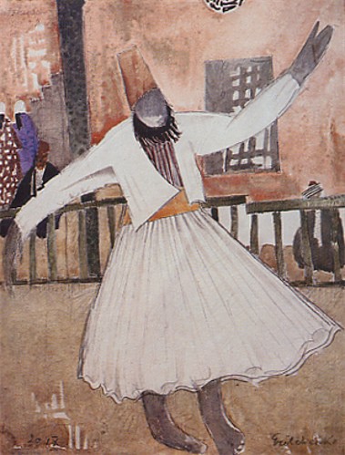 Image -- Oleksa Hryshchenko: Dancing Dervish (1920).