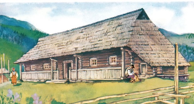 Image -- A traditional Hutsul house.
