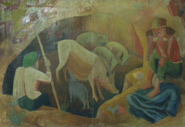 Image -- Kyrylo Hvozdyk: Shepherds (1927).