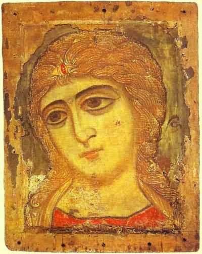Image -- Icon: Archangel Gabriel or Angel with Golden Hair (12th-century).
