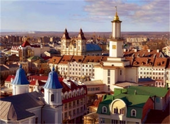 Image -- The view of the Ivano-Frankivsk old city center.