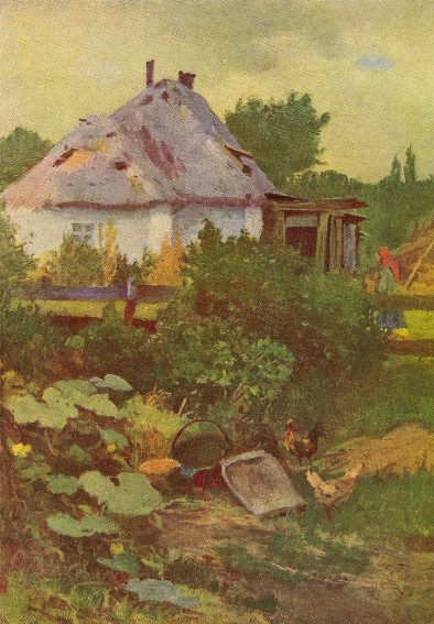 Image -- Ivan Izhakevych: A Villager's Yard (1895).