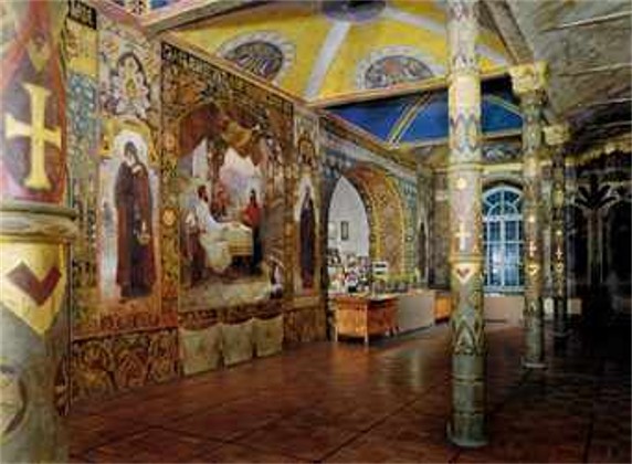 Image -- Ivan Izhakevych's frescoes in the Refectory Church of the Kyivan Cave Monastery.