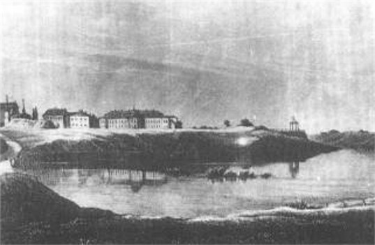 Image -- 18th-century lithograph with a view of Iziaslav,