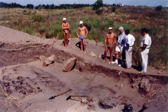 Image -- The Khortytsia Island: archeological excavations of Cossack graves.