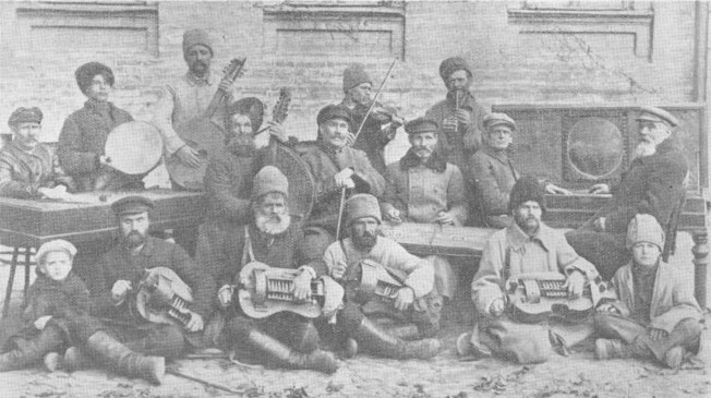 Image -- Kobzars' and lirnyks' gathering after a concert in Kyiv (( november 1926).