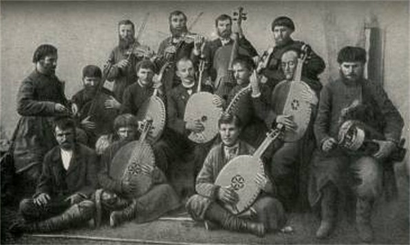 Image -- Kobzars and lirnyks at a convention in Kharkiv (1902).