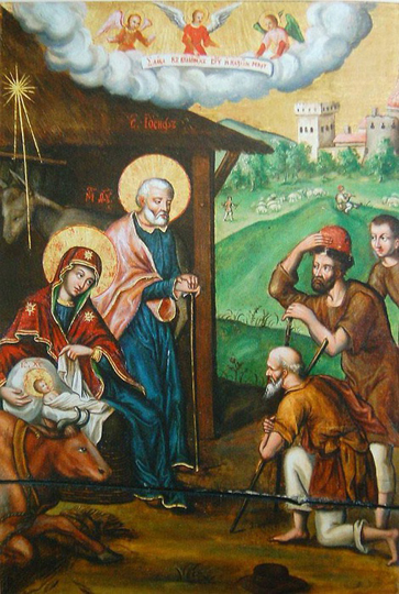 Image -- Yov Kondzelevych: Nativity icon.