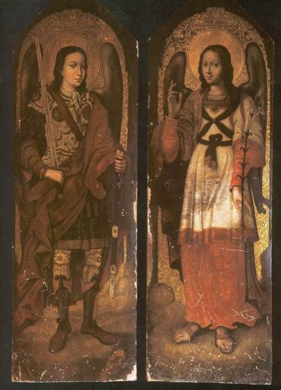 Image -- Yov Kondzelevych: Icon of Archangels Michael and Gabriel from the Maniava Hermitage iconostasis (1698-1705).